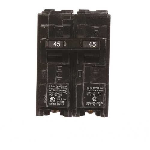 45 Amp Double-Pole Type QP Circuit Breaker Black