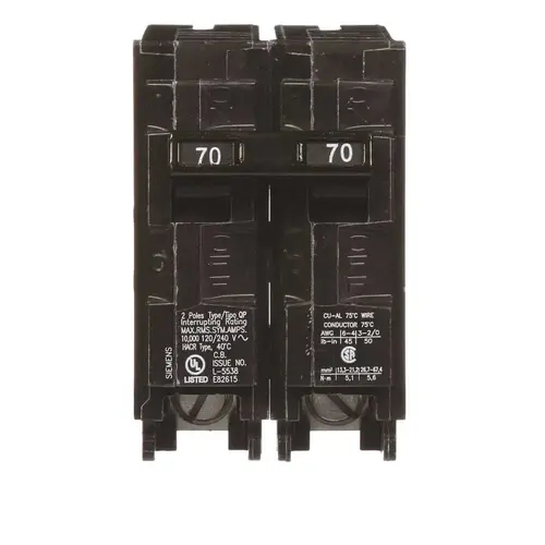 70 Amp Double-Pole Type QP Circuit Breaker Black