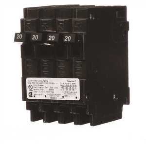 Siemens Mp22020 Triplex Two Outer 20 Amp Single Pole And One Inner 20 Amp Double Pole Circuit Breaker