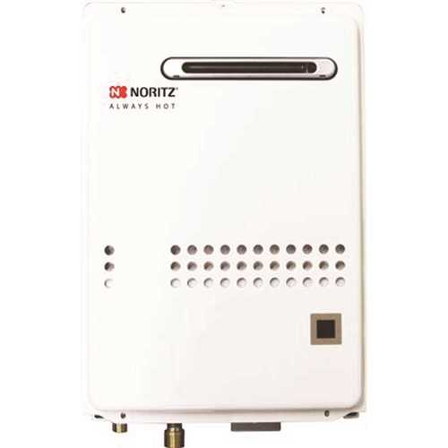 120,000 BTU, 6.6 GPM Residential Outdoor Condensing Front Exhaust Natural Gas Tankless Water Heater Beige/Bisque