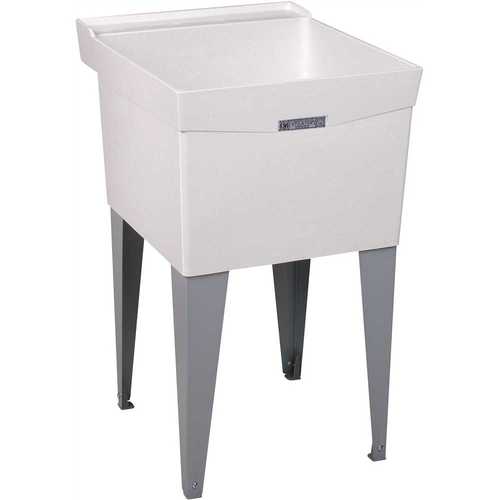 Mustee 18F Utilatub 20 in. x 24 in. x 33 in. Fiberglass Floor Mount Laundry/Utility Tub White