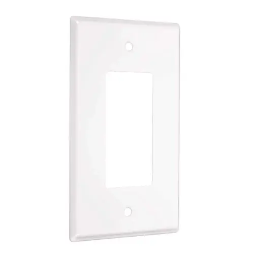 1-Gang Standard Decorator Wallplate, White Smooth