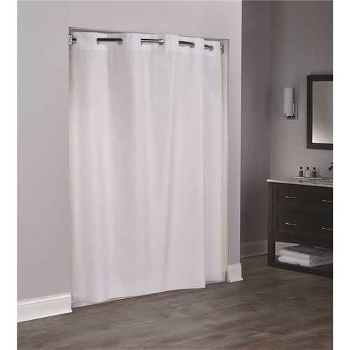 Hookless HBH01EBM01 Embossed Moire 71 in. x 74 in. White Shower Curtain - pack of 12