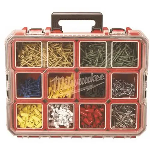 Packout 10-Compartment Small Parts Organizer Red