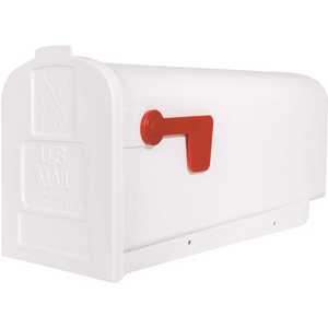 Gibraltar Mailboxes PL10W0201 Parsons White Plastic Medium Capacity Post-Mount Mailbox