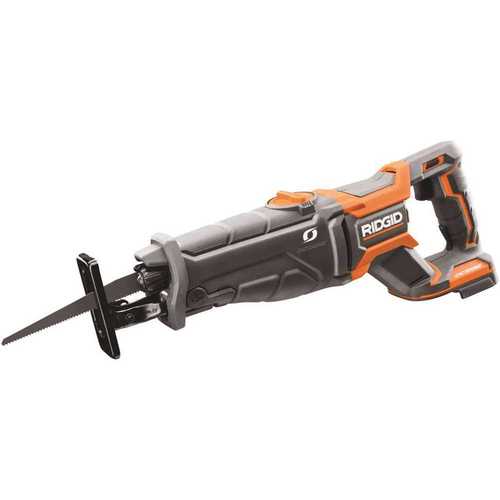 RIDGID R8643B 18-Volt OCTANE Lithium-Ion Cordless Brushless Reciprocating Saw (Tool-Only) with Reciprocating Saw Blade Orange