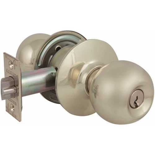 2010 GR2 Entrance 2-3/4 in. Backset US3 Ball Door Knob SC1 Bright Brass