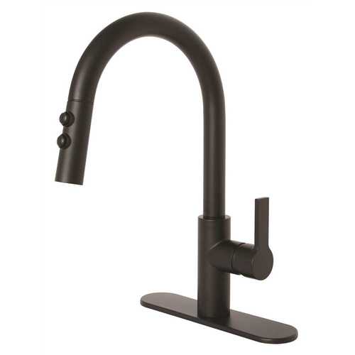 Beck Single-Handle Pull-Down Sprayer Kitchen Faucet in Matte Black Finish