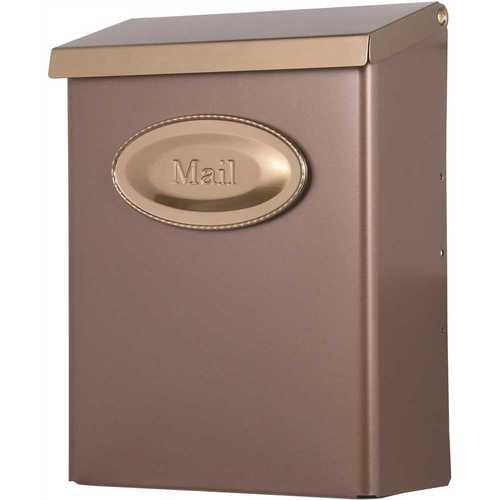 Designer Medium Venetian Bronze Vertical Wall-Mount Locking Mailbox