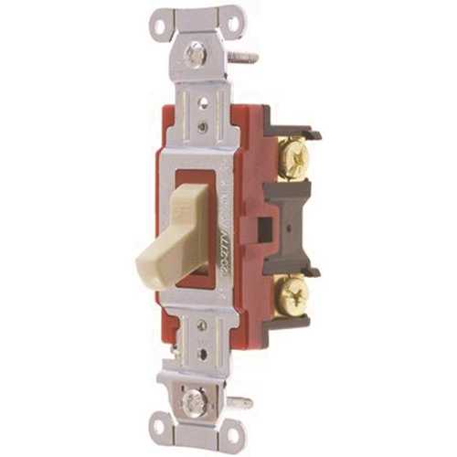 Pro Series 20 Amp Double Pole Hubbell Toggle Switch, Ivory