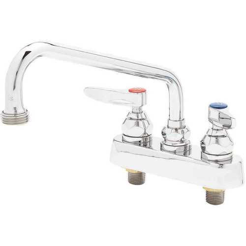 T & S BRASS & BRONZE WORKS B-2491 Commercial 2-Handle Bar Faucet with Lever Handles and in Polished Chrome