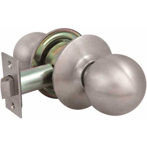 2010 GR2 2-3/4 in. Backset US32D Passage Hall/Closet Ball Door Knob Brushed Stainless