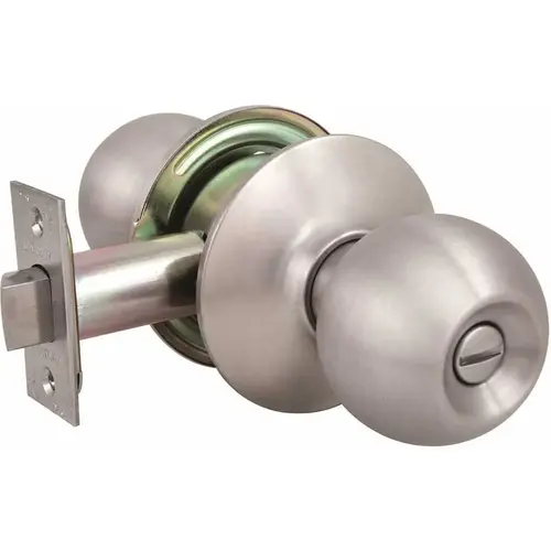 2010 GR2 2-3/4 in. Backset US32D Privacy Bed/Bath Ball Door Knob Brushed Stainless