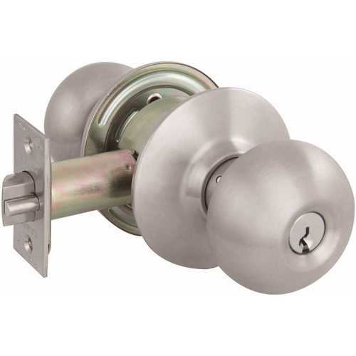 2010 GR2 Entrance 2-3/4 in. Backset US32D Plymouth Door Knob SC1 Brushed Stainless