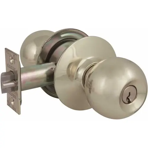 2010 GR2 Storeroom 2-3/4 in. Backset US3 Ball Knob SC1 Bright Brass