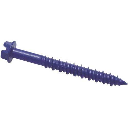 1/4 in. x 1-1/4 in. Slotted-Hex-Washer-Head Concrete Screws - pack of 100