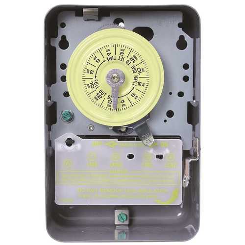 208-Volt to 250-Volt 23-Hour Indoor Mechanical Water Heater Timer Switch DPST, Gray Gray/Metal