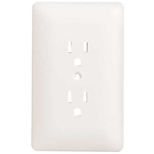 Hubbell Commercial Construction 2000W 1-Gang Duplex Plastic Wall Plate, White Textured