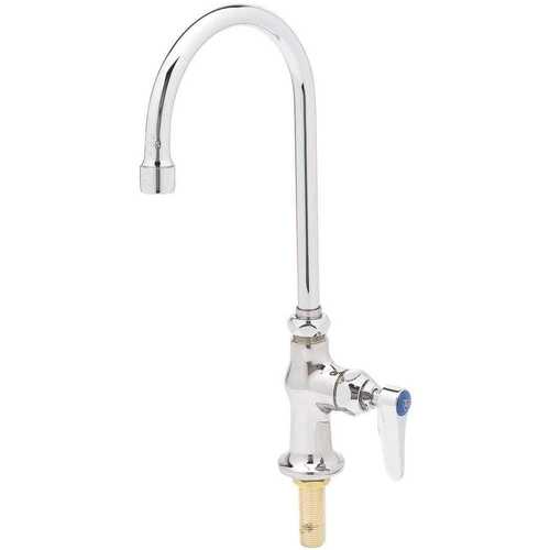 T & S BRASS & BRONZE WORKS B-0305-01 Commercial Single-Handle Kitchen Faucet with Swivel/Rigid Gooseneck in Polished Chrome