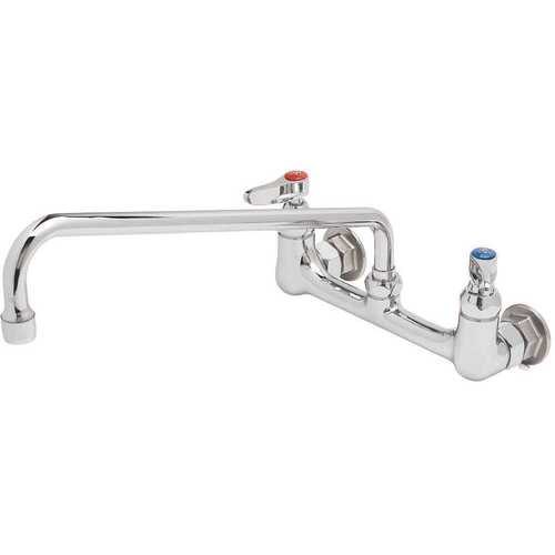 Commercial 2-Handle Kitchen Faucet with Lever Handles in Polished Chrome