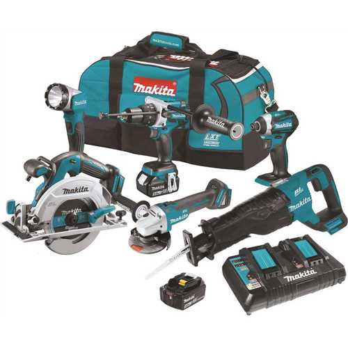 18-Volt 5.0Ah LXT Brushless Kit Hammer Driver Drill/ Impact Driver/ Recipro Saw/ Circ Saw /Grinder Flashlight