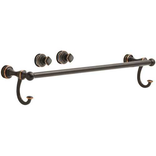 Portman Handle with Knobs for Sliding Shower or Bathtub Door in Bronze