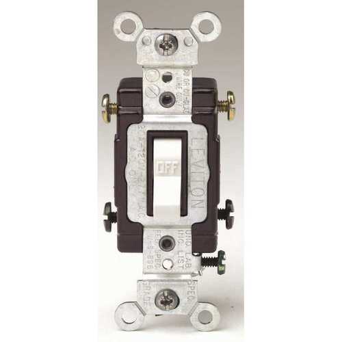 20 Amp 120/277-Volt 2-Pole Commercial Grade AC Quiet Toggle Switch, White