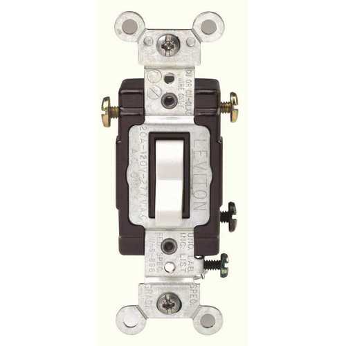 20 Amp 120/277-Volt 3-Way Commercial Grade AC Quiet Toggle Switch, White