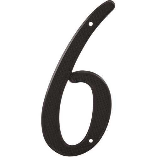 4 in. Black Metal House Number 6 or Number 9 with Nails - Pair