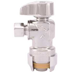compression sharkbite plated push quarter angle connect chrome brass turn valve stop