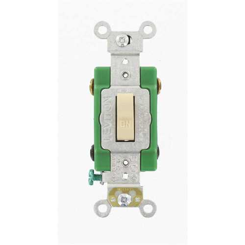 30 Amp Industrial Grade Heavy Duty Double-Pole Toggle Switch, Ivory