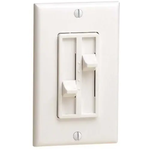300-Watt Decora Sureslide Single Pole 2-Circuit Slide Step Dimmer, White