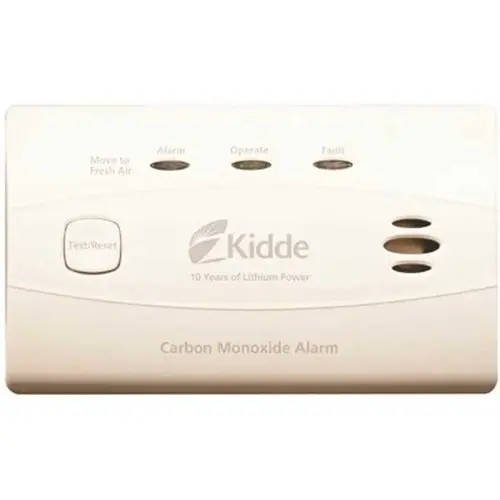 Worry Free 10-Year Lithium Battery Carbon Monoxide Detector White