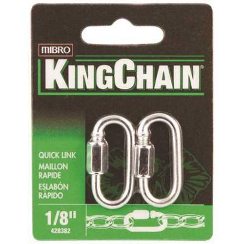 KingChain 428382 1/8 in. Zinc-Plated Quick Link - Pair Metallic