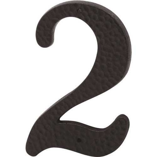 Prime-Line MP5033 3 in. House Number 2 With Nails Black Plastic - Pair
