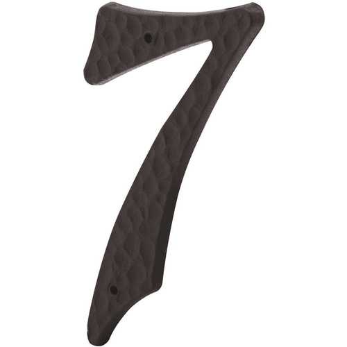 House Number 7 With Nails, Black Plastic, 3 In - Pair