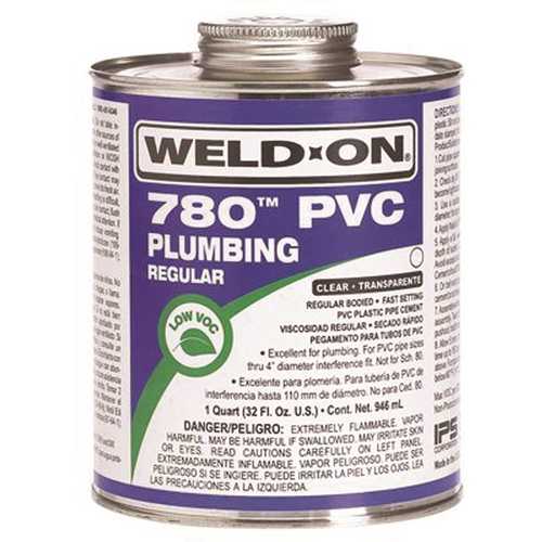 Weld on 780 Regular-Bodied PVC Cement in Clear, 1/2 Pint