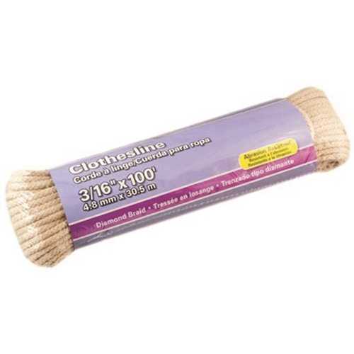 3/16 in. x 100 ft. Natural Diamond Braid Poly/Cotton Clothesline