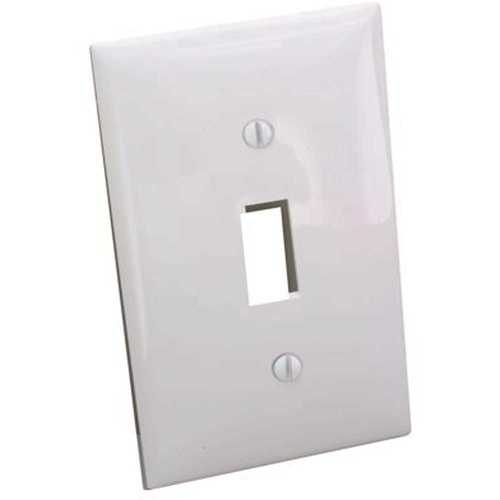 1-Gang Toggle Switch Wall Plate Plastic - White