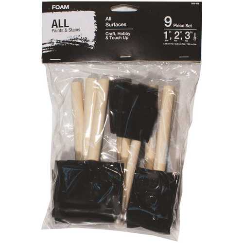 1 in., 2 in. and 3 in. Chiseled Foam Paint Brush Set