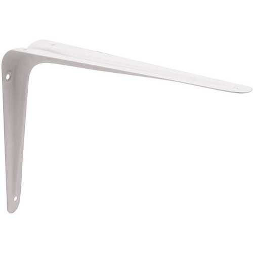 6 in. x 8 in. White Enamel Steel Shelf Brackets - Pair