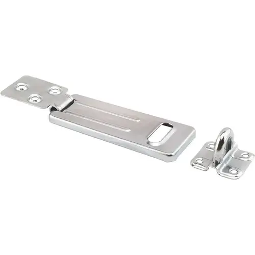 Heavy-Duty Ribbed Safety Hasp 4-1/2 in. Zinc Plated Silver