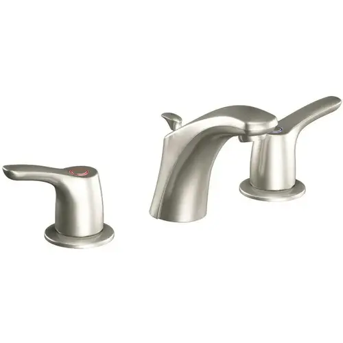 Baystone 8 in. Widespread 2-Handle Bathroom Faucet with Pop-Up Assembly in Brushed Nickel