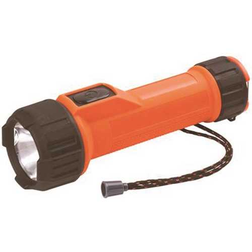 Intrinsically Safe 2D LED Flashlight in Orange and Black