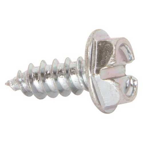 #10 x 1-1/2 in. Slotted Hex Head Sheet Metal Screws Zinc Plated - pack of 100