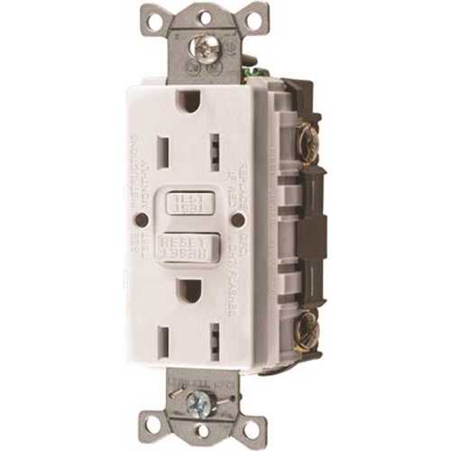 HUBBELL WIRING GFRST15W 15 Amp 125-Volt NEMA 5-15R Hubbell Autoguard Commercial Standard GFCI Receptacle, White