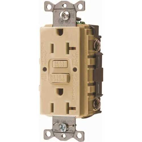 HUBBELL WIRING GFRST20I 20 Amp 125-Volt NEMA 5-20R Hubbell Autoguard Commercial Standard GFCI Receptacle, Ivory