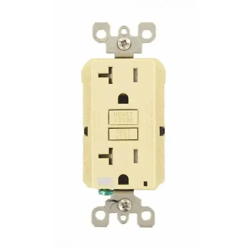 Leviton GFWT2-I 20-Amp Smartlockpro Weather/Tamper Resistant Gfci Outlet, Ivory