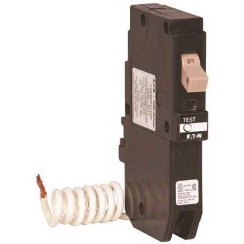 CH 20 Amp 1-Pole Self Test Ground Fault Circuit Breaker with Trip Flag Black