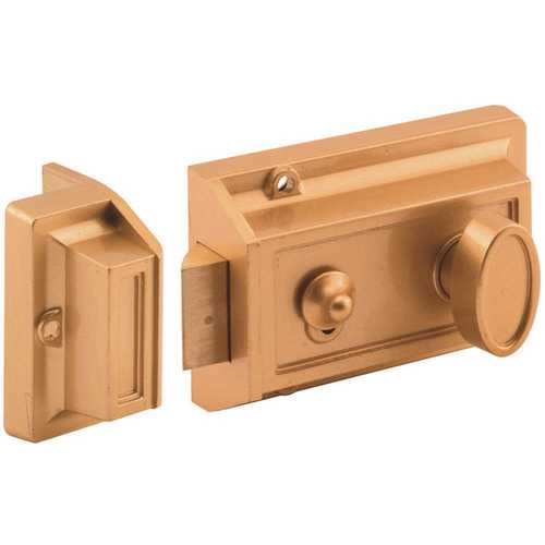 1-1/4 in. Brass Night Latch and Locking Cylinder Bore Diecast Painted